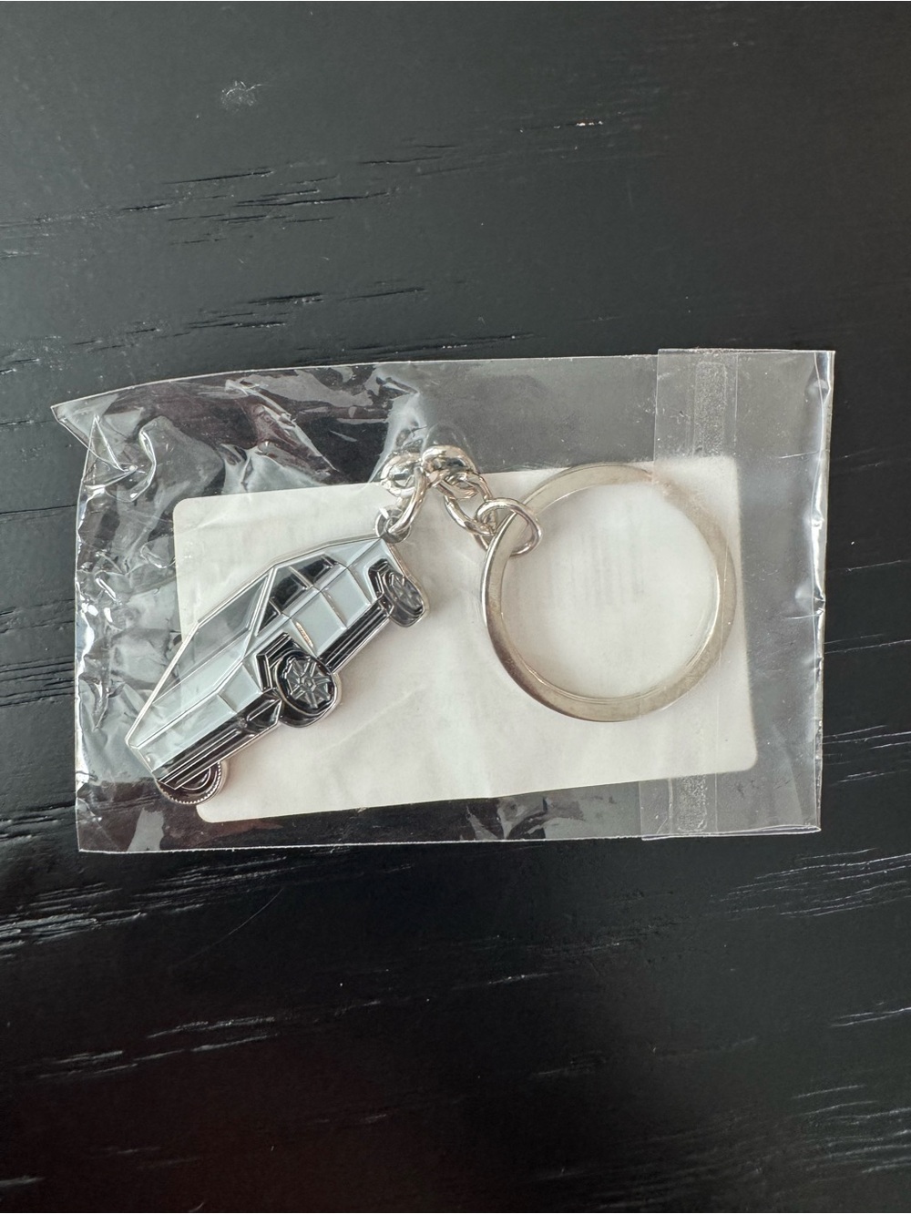 Silver Cybertruck Style Metal Keychain Car Key Ring New